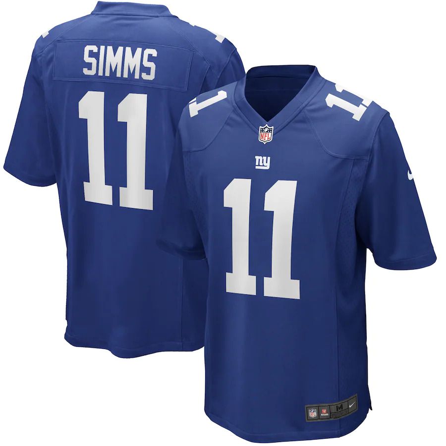 Men New York Giants #11 Phil Simms Nike Royal Game Retired Player NFL Jersey